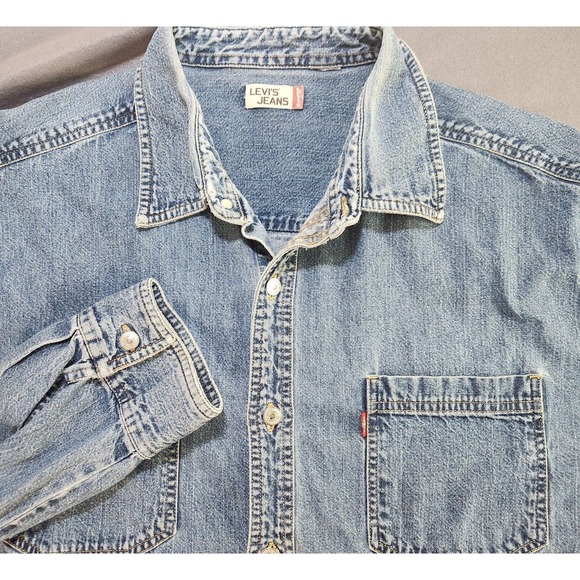 Levi's Other - Vintage Levi's Denim Button Up Chore Red Tab Long Sleeve Shirt Mens Extra Large